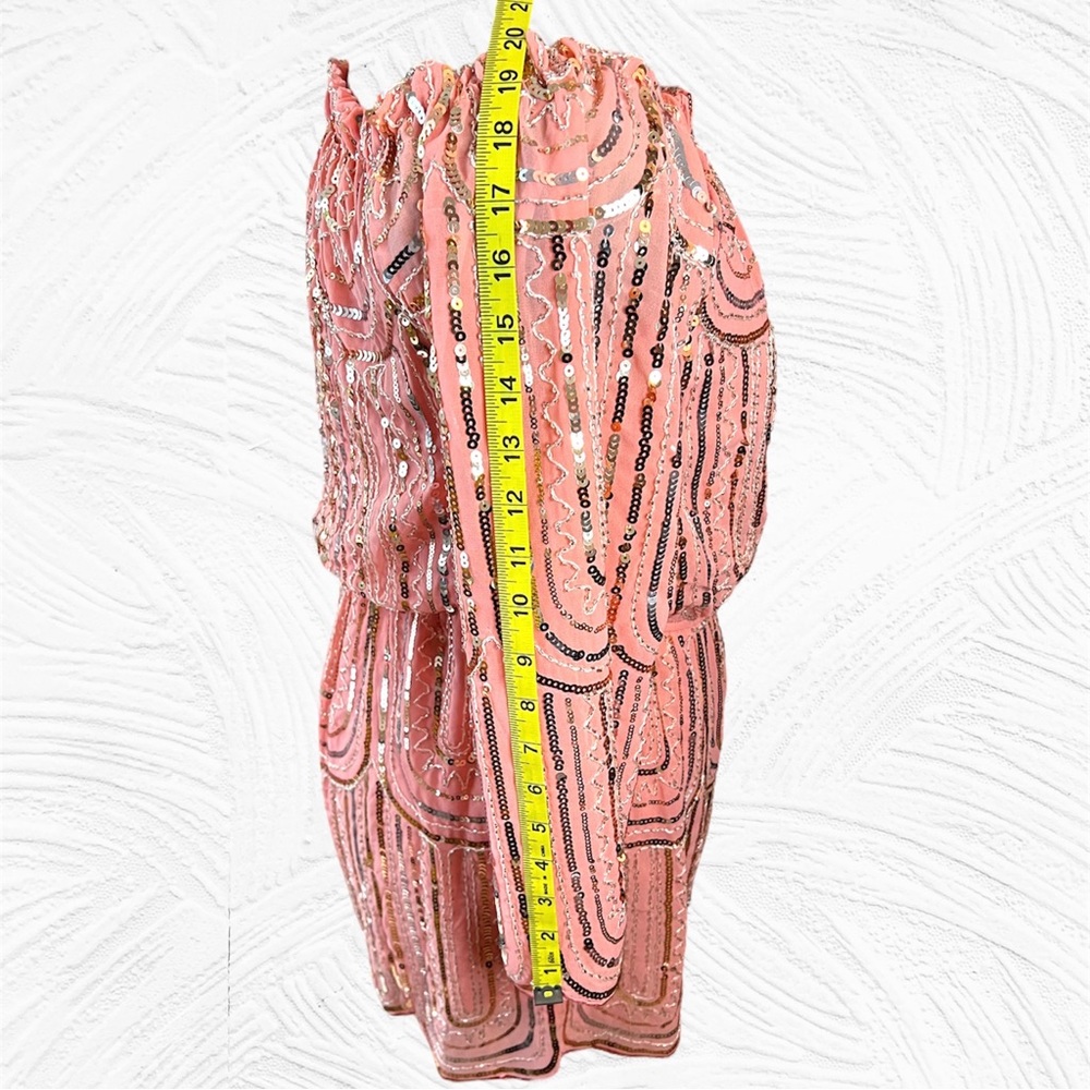 🎀 Main Strip Pink Sequin Romper, Barbie, NFR Fashion, Women’s Size Large, NWT - Picture 12 of 15